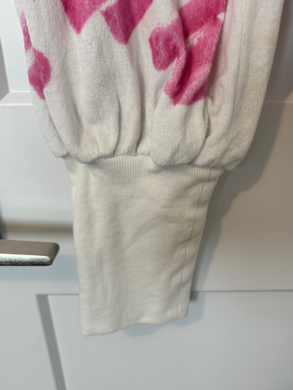 Moschino Couture White Pink Chenille Brushstroke Jogger Pant Size 4 US - Picture 6 of 16